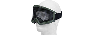 2611G TACTICAL GEAR STEEL MESH GOGGLES WITH VISOR (OD GREEN)