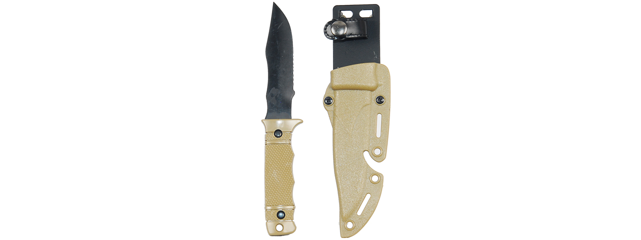 2616T Plastic Dummy SG Style M37-K Seal Pup Knife (Color: Tan)