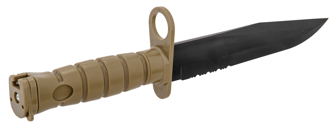 2618T M10 DUMMY BAYONET W/ BLADE COVER FOR M4 / M16 (TAN) - Click Image to Close