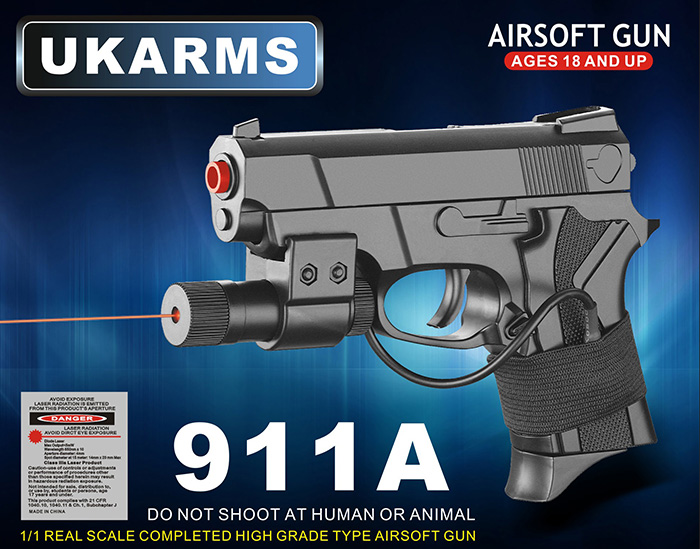 UKARMS 911A Spring Pistol w/ Laser and Pressure Switch - Click Image to Close