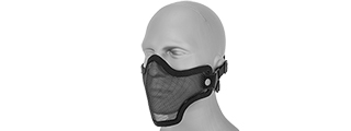 AC-103B METAL MESH HALF MASK (BLACK) DOUBLE STRAP VERSION