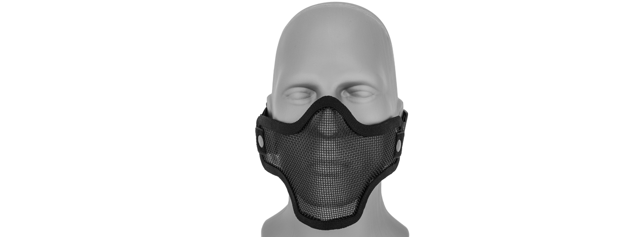 AC-103B METAL MESH HALF MASK (BLACK) DOUBLE STRAP VERSION - Click Image to Close