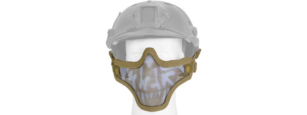 AC-103DH METAL MESH HALF MASK (DESERT TAN & SKULL) HELMET VERSION - Click Image to Close