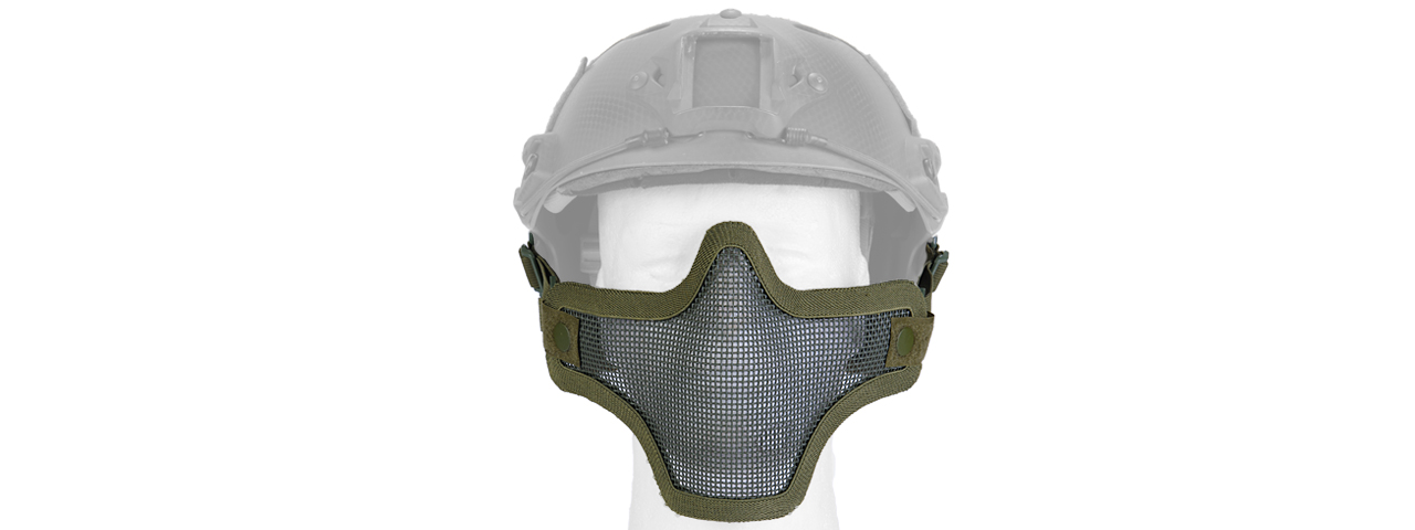 AC-103GH METAL MESH HALF MASK (OD GREEN) HELMET VERSION - Click Image to Close