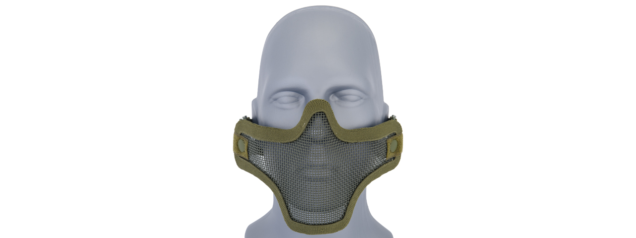 AC-103G METAL MESH HALF MASK (OD GREEN) DOUBLE STRAP VERSION