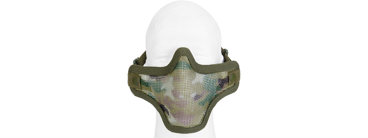 UK ARMS AIRSOFT TACTICAL METAL MESH HALF MASK - MODERN CAM