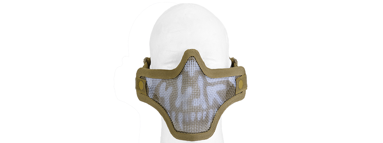 AC-103T2 METAL MESH HALF MASK (TAN & SKULL) DOUBLE STRAP VERSION - Click Image to Close