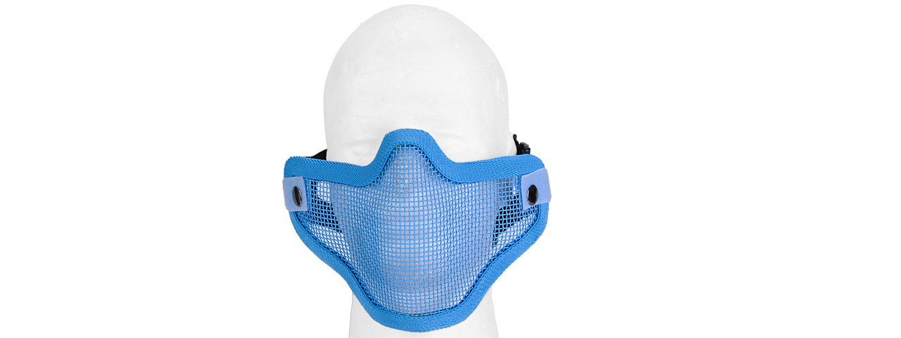 UK ARMS AIRSOFT TACTICAL METAL MESH HALF MASK - BLUE - Click Image to Close