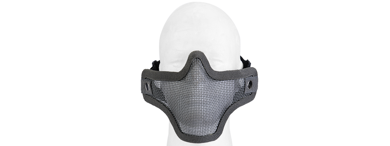 AC-103Y METAL MESH HALF MASK (GRAY) DOUBLE STRAP VERSION