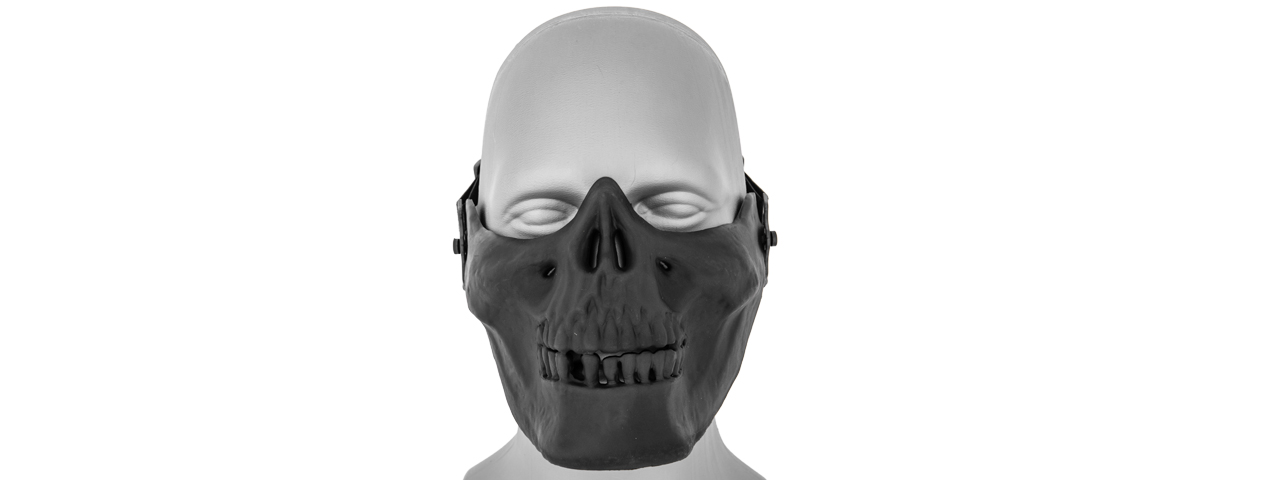 UK ARMS AIRSOFT TACTICAL SKULL LOWER HALF FACE MASK - BLACK - Click Image to Close