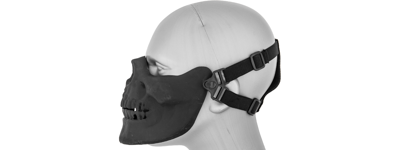 UK ARMS AIRSOFT TACTICAL SKULL LOWER HALF FACE MASK - BLACK - Click Image to Close