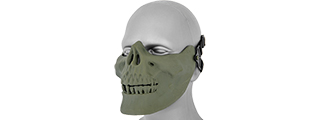 UK ARMS AIRSOFT TACTICAL SKULL LOWER HALF FACE MASK - GREEN