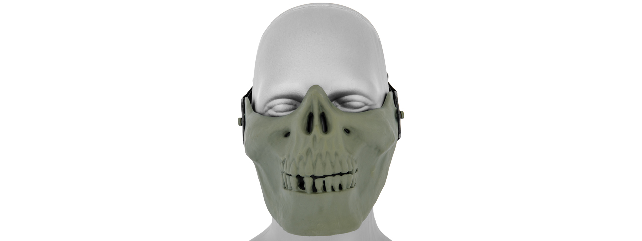 UK ARMS AIRSOFT TACTICAL SKULL LOWER HALF FACE MASK - GREEN