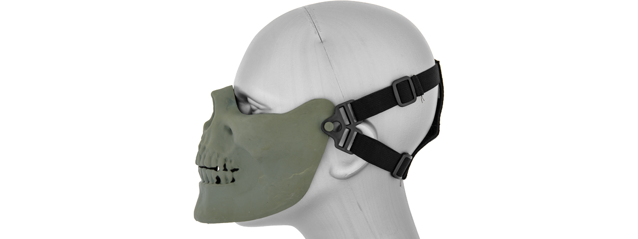 UK ARMS AIRSOFT TACTICAL SKULL LOWER HALF FACE MASK - GREEN