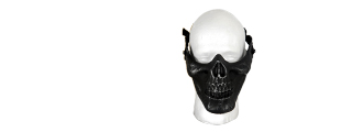 UKARMS AC-104S Tactical Skull Skeleton Half Mask for Airsoft in Black and Silver