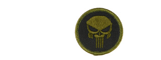 UKARMS AC-113 Punisher Skull Circle Black and OD Green Velcro Patch