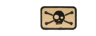 AC-128 Skull and Crossbones Velcro Patch, Black and Tan