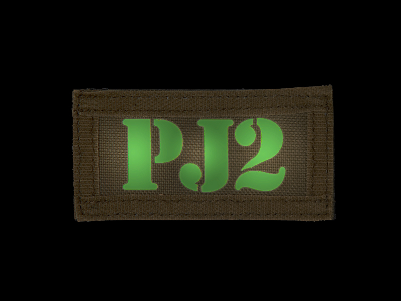 AC-131J PJ2 call sign patches, IR & Glow-in-the-Dark, set of 2 - Click Image to Close