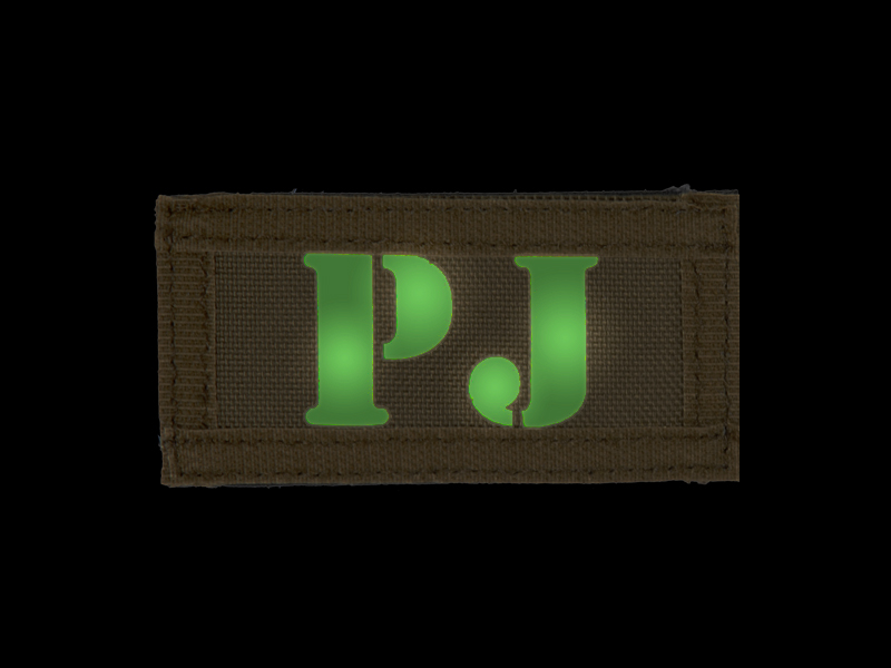 AC-131P PJ call sign patches, IR & Glow-in-the-Dark, set of 2 - Click Image to Close