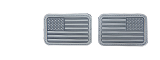 AC-139B ACU Gray Rubber USA Flag Forward and Reverse Patches, set of 2