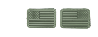 AC-139G OD Green Rubber USA Flag Forward and Reverse Patches, set of 2