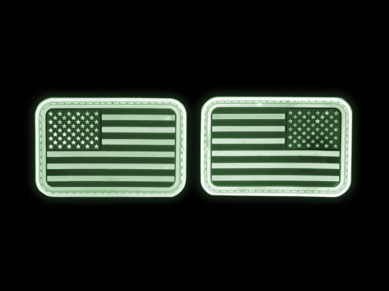 AMA AIRSOFT U.S. FLAG FORWARD/REVERSE PATCH SET - BLACK/WHITE