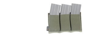 AMA AIRSOFT TRIPLE M4 MOLLE MAGAZINE POUCH - OLIVE DRAB