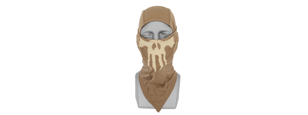 AC-176T Glow-in-the-Dark Skull Balaclava in Tan