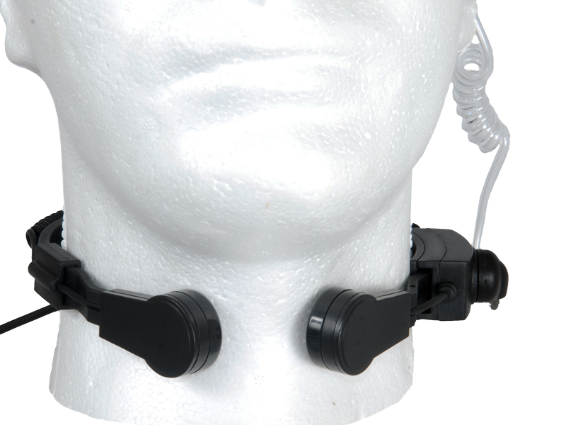 AC-209C THROAT MIC AND PTT ADAPTER FOR 1-PIN MOTOROLA (BLACK)