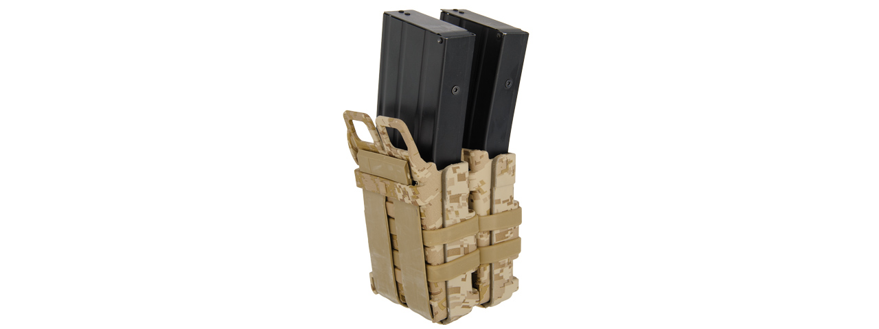 AC-213D QUICK DOUBLE M4 MAGAZINE POUCH (COLOR: DESERT DIGITAL)