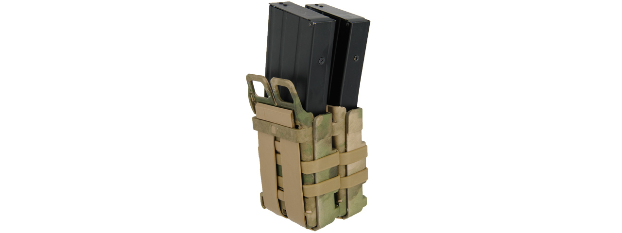 AC-213F AIRSOFT QUICK DOUBLE M4/M16 MAGAZINE POUCH (ATFG) - Click Image to Close