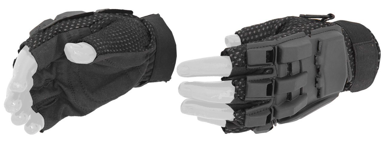 AC-222XL Paintball Glove Half Finger (Black) - Size XL