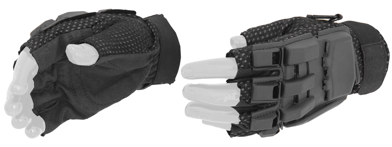 AC-222M Paintball Glove Half Finger (Black) - Size M - Click Image to Close