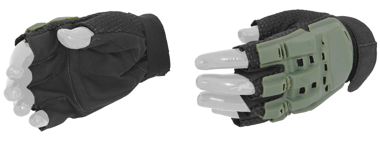 AC-223X Paintball Glove Half Finger (OD) - Size XL - Click Image to Close