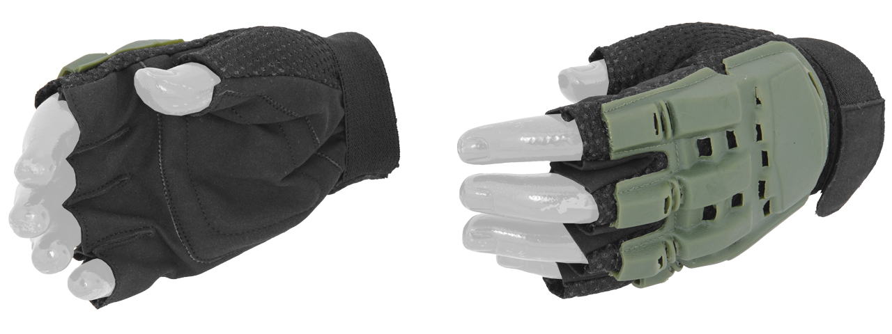 AC-223M Paintball Glove Half Finger (OD) - Size M - Click Image to Close