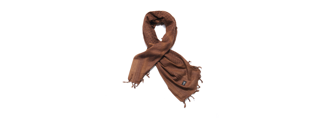 Lancer Tactical Multi-Purpose Shemagh Face Head Wrap (LIGHT BROWN / DARK BROWN)