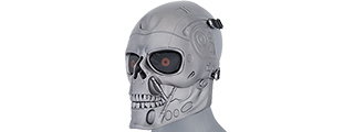 UK ARMS AIRSOFT FULL FACE SHOCK RESISTANT TERMINATOR MASK - SILVER