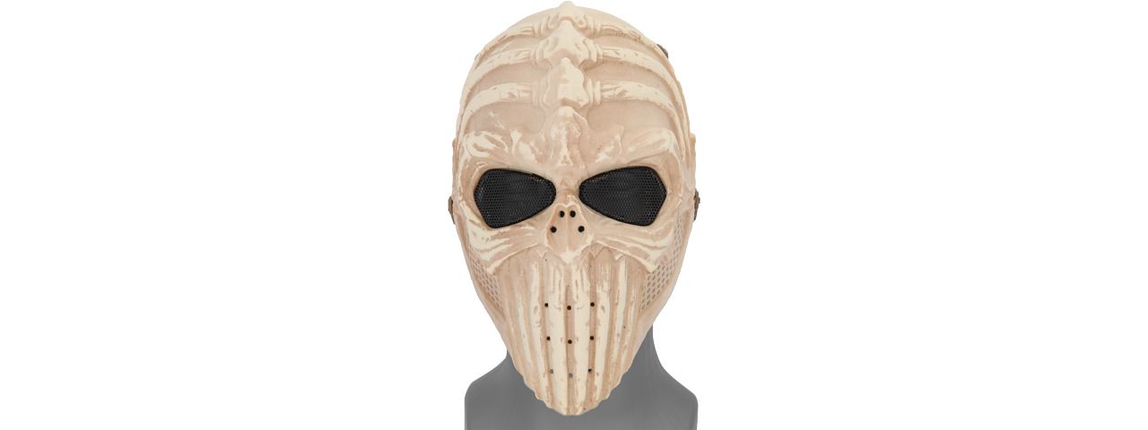 UK ARMS AIRSOFT TACTICAL VERTABRAL FULL FACE MESH MASK - SKELETON