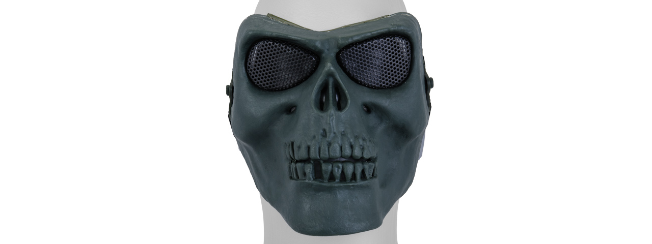 AC-318GN MESH SKULL FULL FACE MASK (OD GREEN) - Click Image to Close