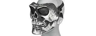 AC-318SB MESH SKULL FULL FACE MASK (SILVER & BLACK)