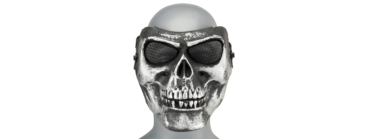 AC-318SB MESH SKULL FULL FACE MASK (SILVER & BLACK)