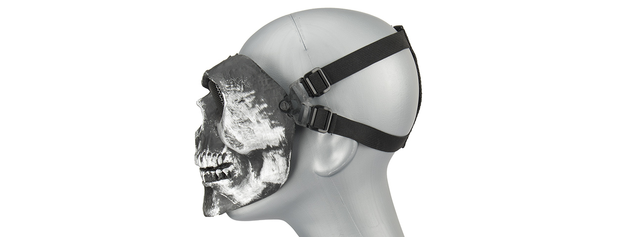 AC-318SB MESH SKULL FULL FACE MASK (SILVER & BLACK) - Click Image to Close