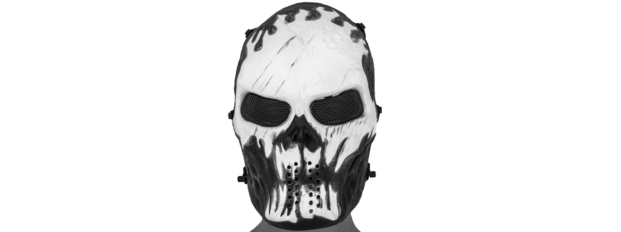 AC-319J VILLAIN MESH FACE MASK (WHITE FLAMES)