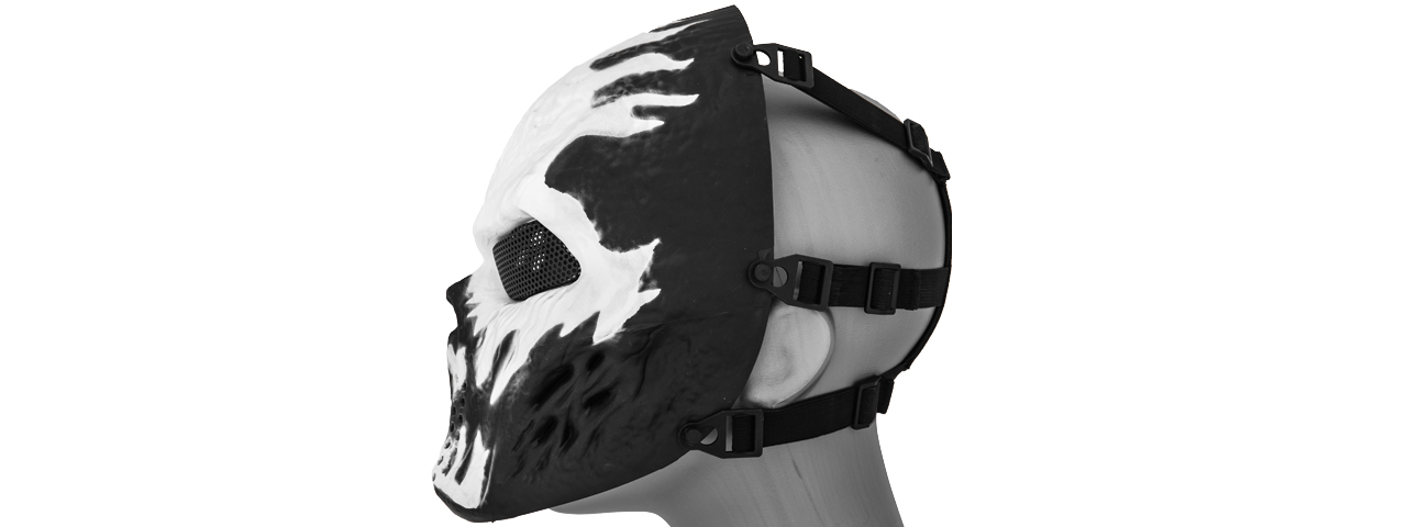 AC-319J VILLAIN MESH FACE MASK (WHITE FLAMES) - Click Image to Close