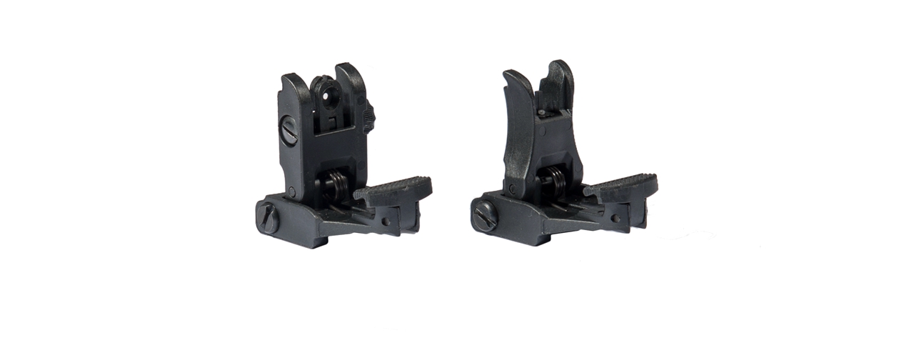 AMA 7E1L AIRSOFT FRONT AND REAR FOLDING SIGHT SET - BLACK - Click Image to Close