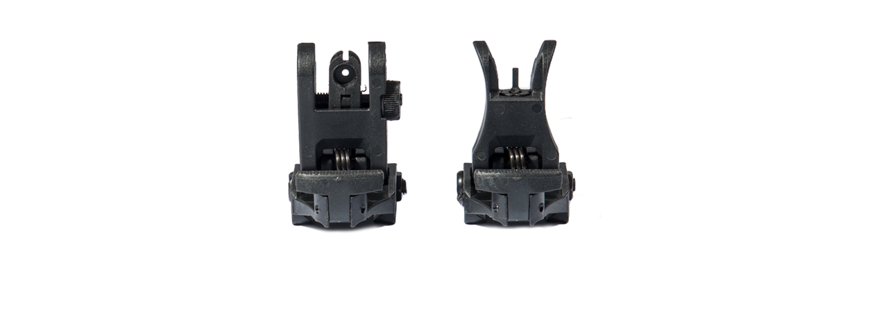 AMA 7E1L AIRSOFT FRONT AND REAR FOLDING SIGHT SET - BLACK