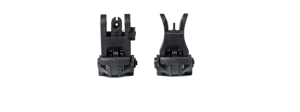 AMA 7E1L AIRSOFT FRONT AND REAR FOLDING SIGHT SET - BLACK - Click Image to Close