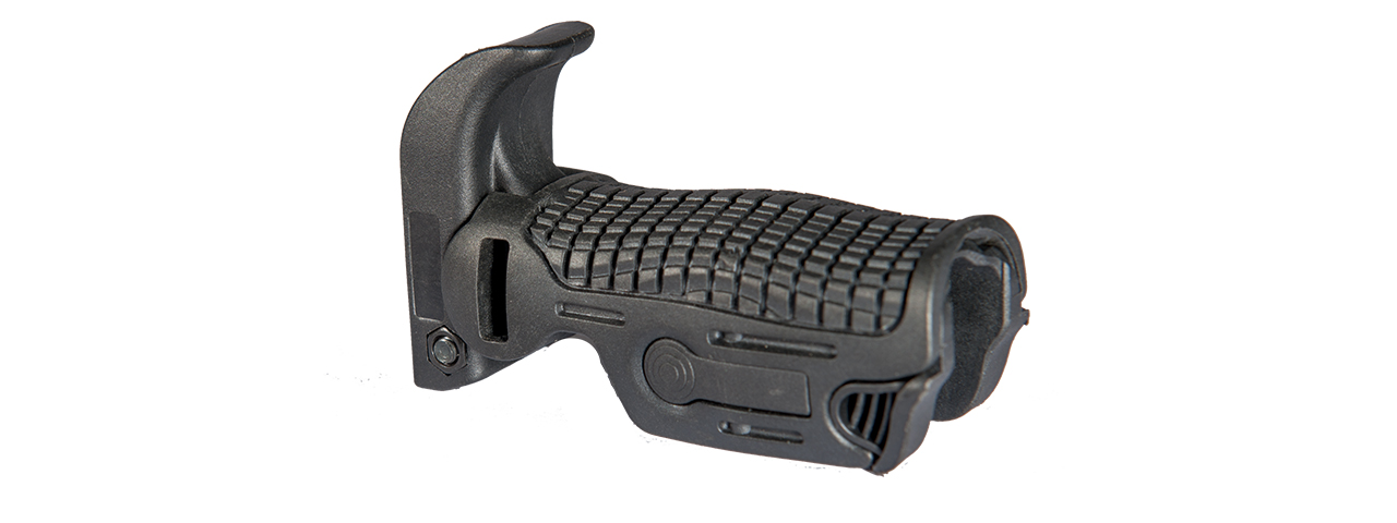 UK ARMS AIRSOFT ERGONOMIC 90 DEGREE FOLDABLE RIS FOREGRIP - BLACK - Click Image to Close