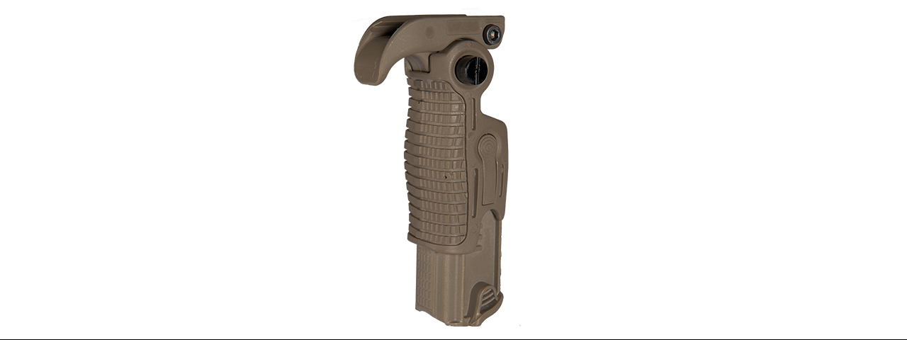 UK ARMS AIRSOFT ERGONOMIC 90 DEGREE FOLDABLE RIS FOREGRIP - TAN - Click Image to Close