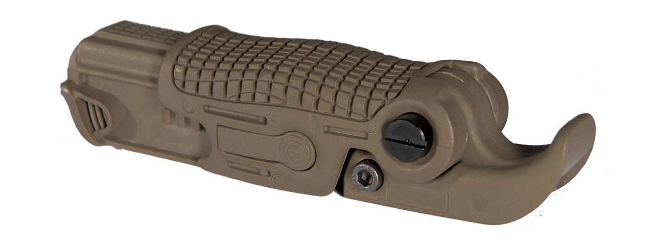 UK ARMS AIRSOFT ERGONOMIC 90 DEGREE FOLDABLE RIS FOREGRIP - TAN